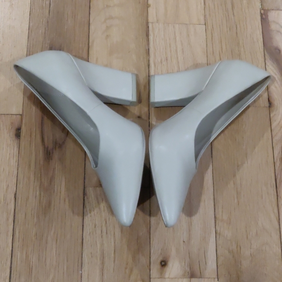 Oak + Fort Cream Vegan Leather Heels with … - Picture 2 of 10